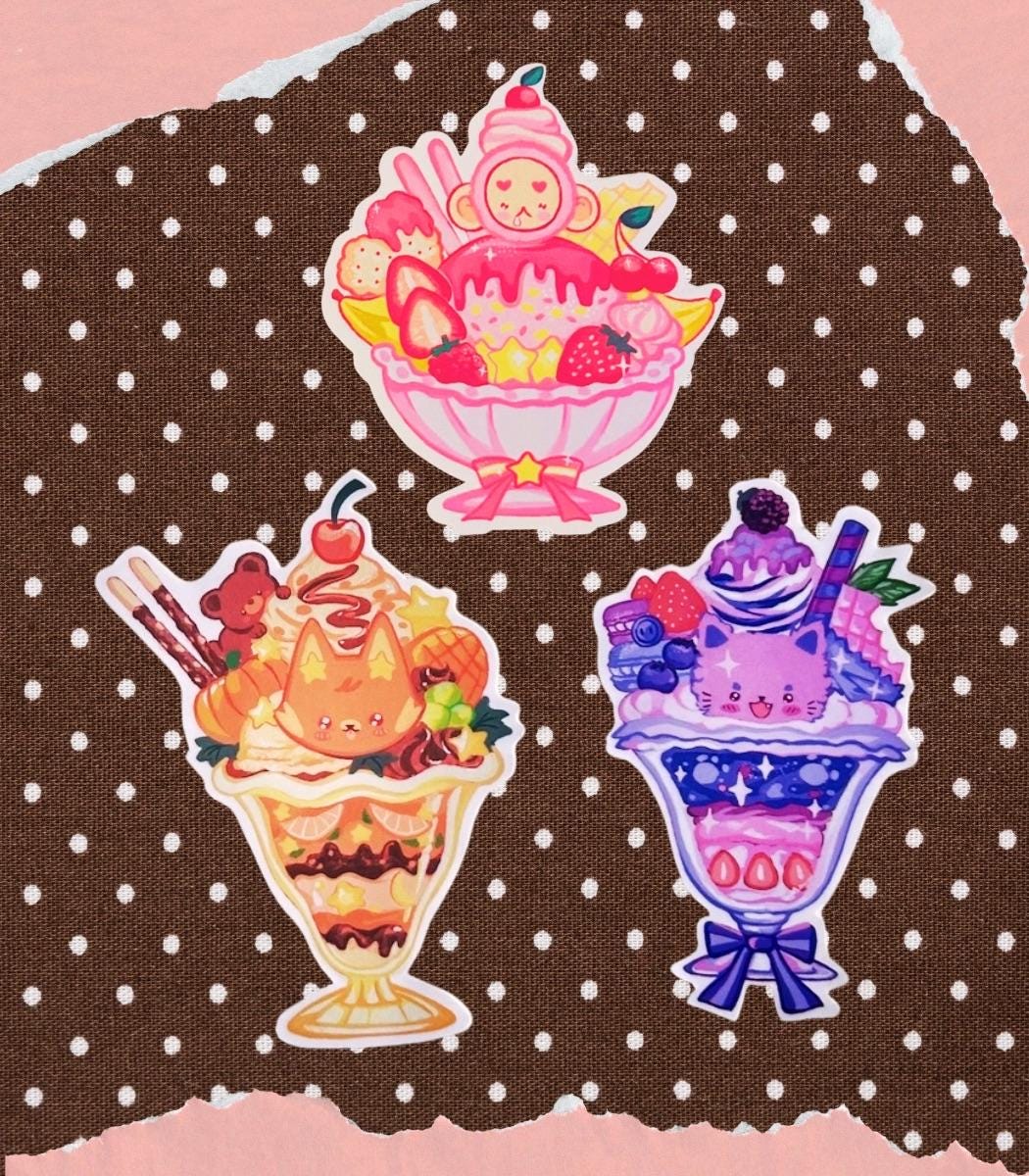Sweet Animal Parfaits Stickers