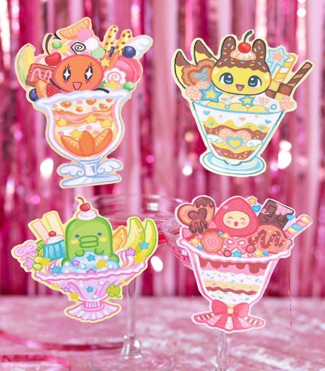 Digital Friend Party Parfaits Stickers