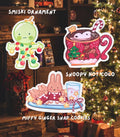 Christmas Trinket stickers, Smisky, Bunny , puppy. vinyl Water proof glossy finish