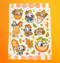Orange sicle Snoopie Sticker Sheet: Glossy Vinyl Waterproof Decals