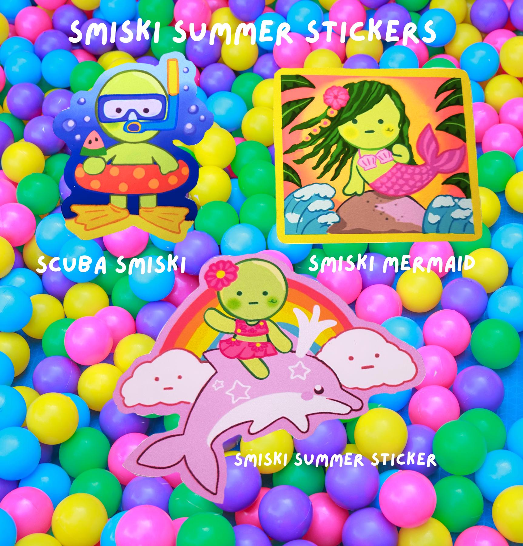 Smiski Summer Diecut stickers | vinyl Water proof glossy finish