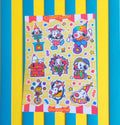 Clowny Snoopie Sticker Sheet: Glossy Vinyl Waterproof Decals