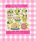Alien Snoopie Sticker Sheet: Glossy Vinyl Waterproof Decals