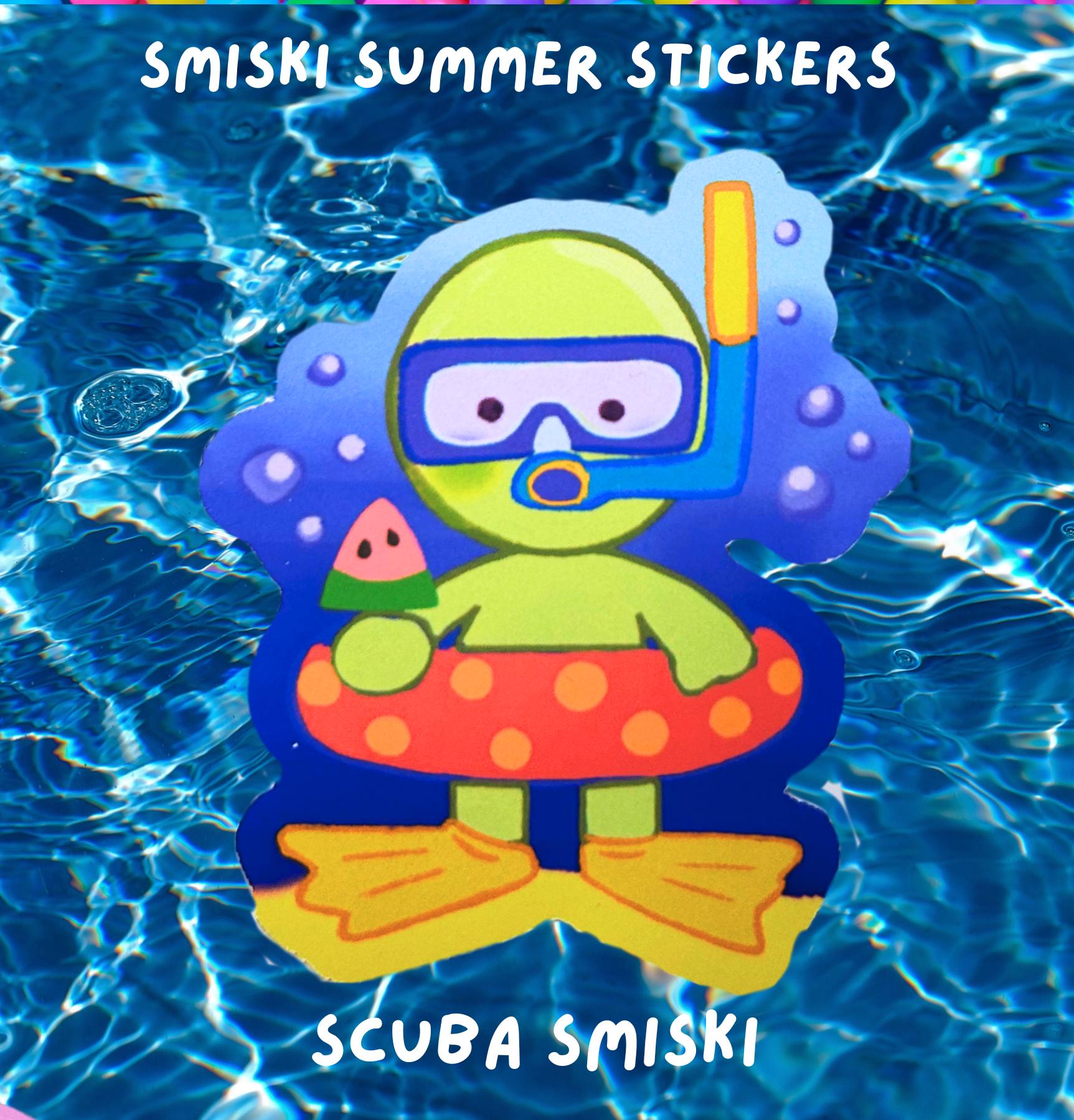 Smiski Summer Diecut stickers | vinyl Water proof glossy finish
