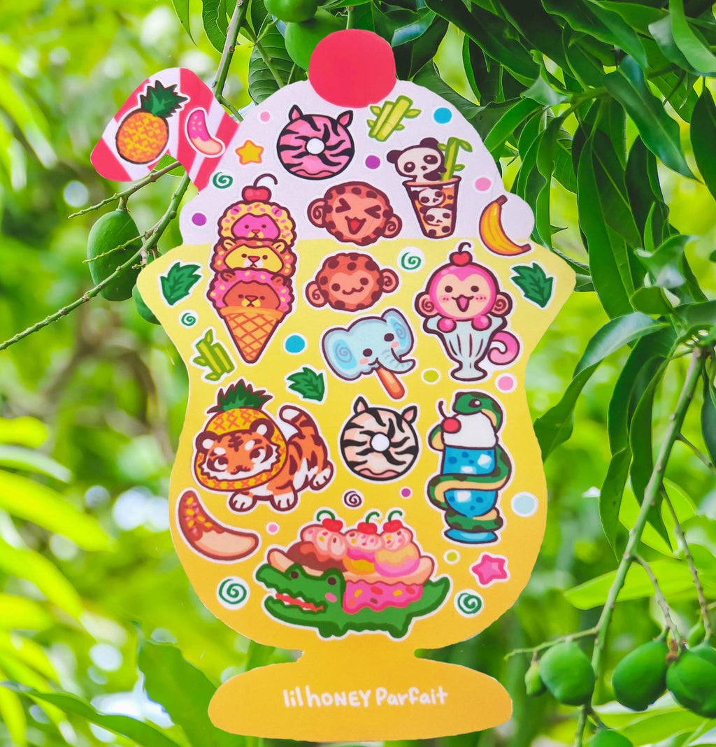 Desert jungle Creatures Sticker Sheet Vinyl Waterproof sheet