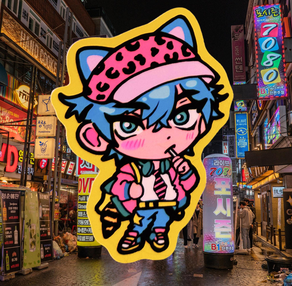 Alien Star Gyaru Die cut sticker. Waterproof Vinyl
