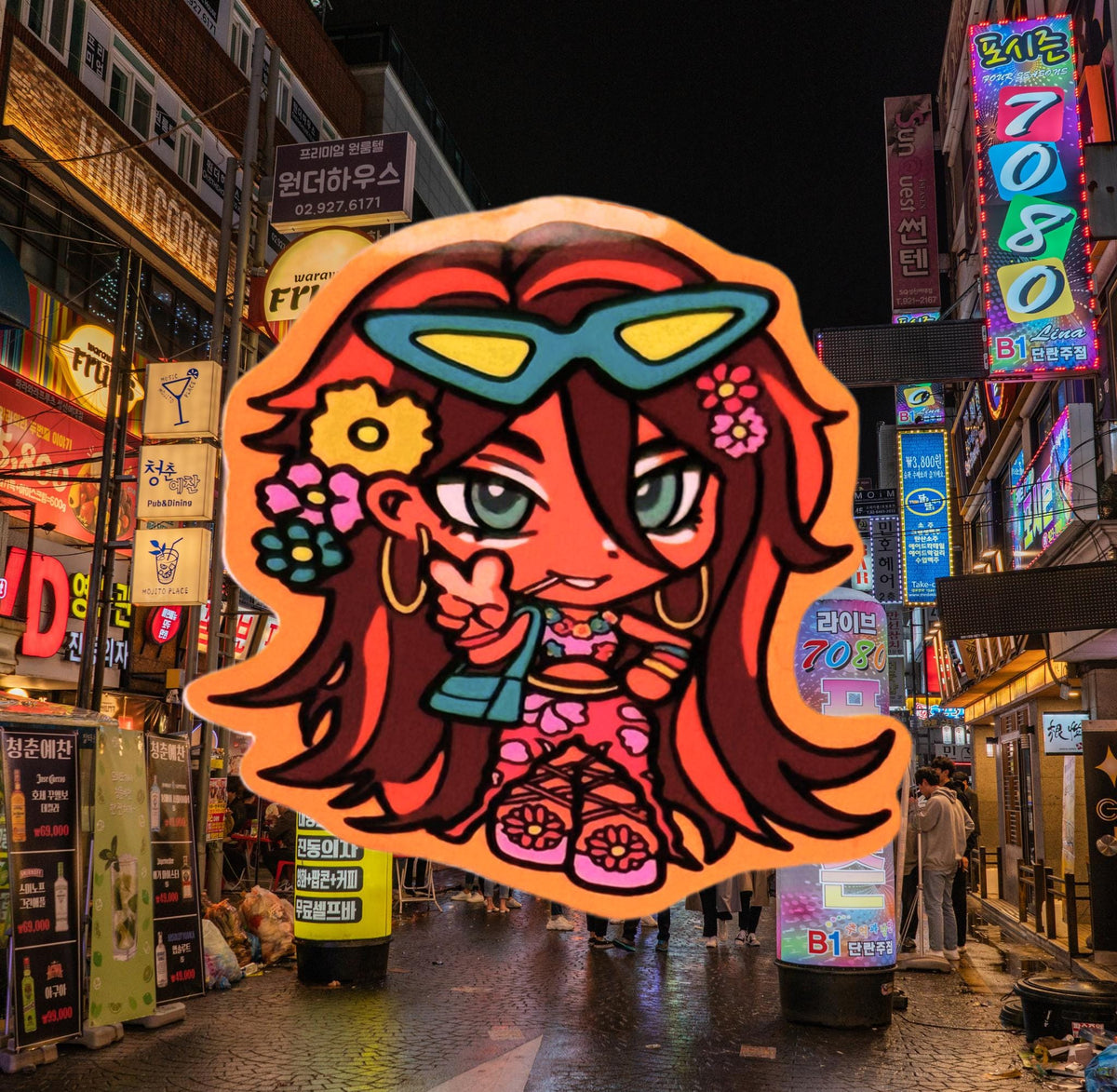 Alien Star Gyaru Die cut sticker. Waterproof Vinyl