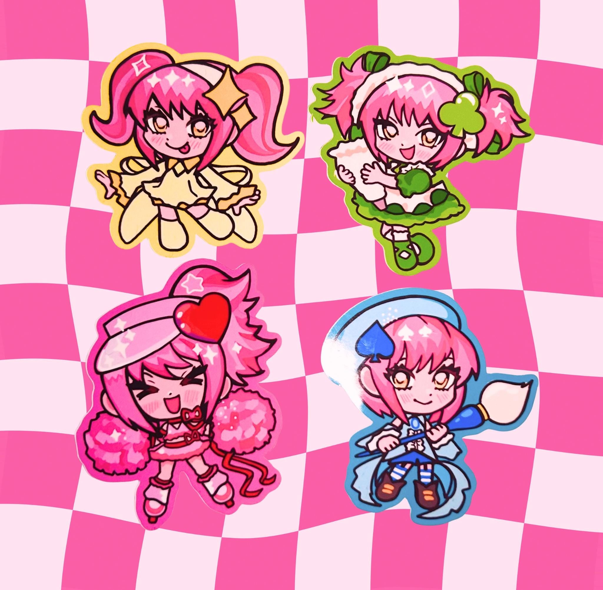 Charm Magical girl Waterproof glossy Die cut stickers