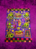Alien Snoopie Diner Sticker Sheet: Glossy Vinyl Waterproof Decals