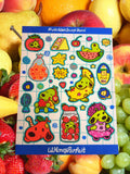 Fruity Alien Snoopie Sticker Sheet: Glossy Vinyl Waterproof Decals