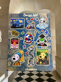 Artist Snoopie Sticker Sheet: Glossy Vinyl Waterproof Decals