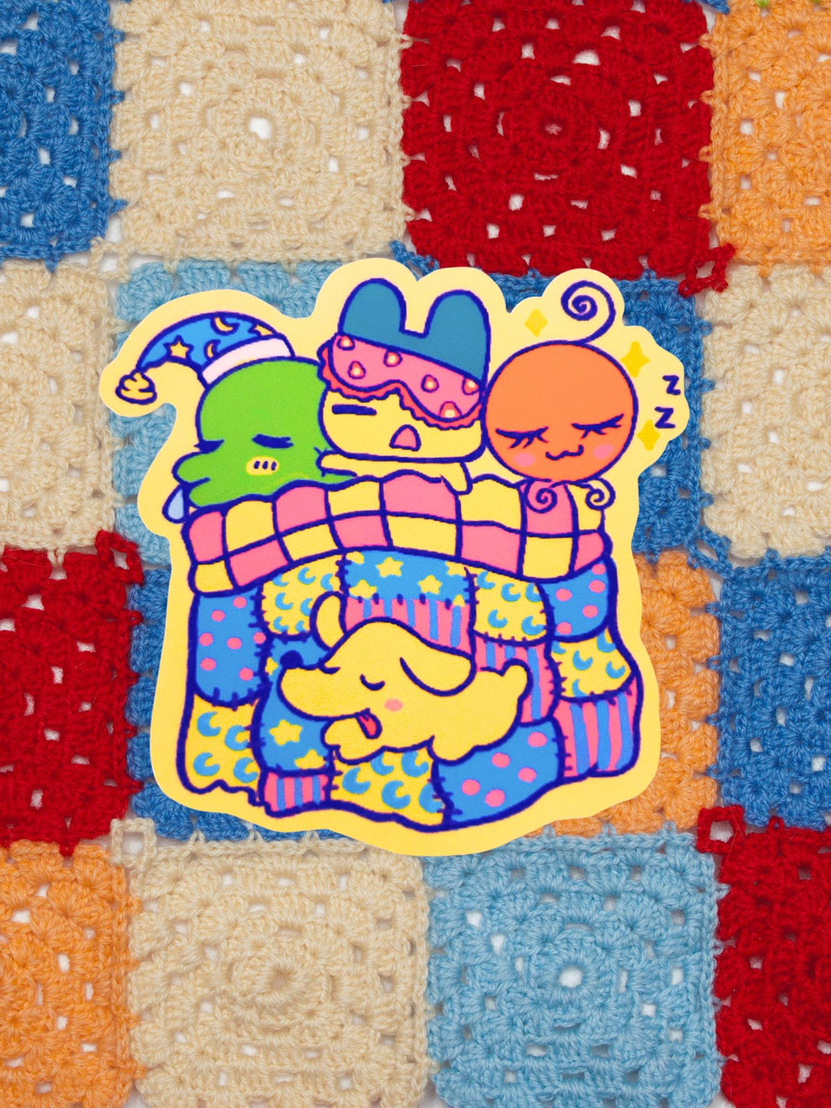 Sleepy Digital Friends Glossy Vinyl waterproof diecut