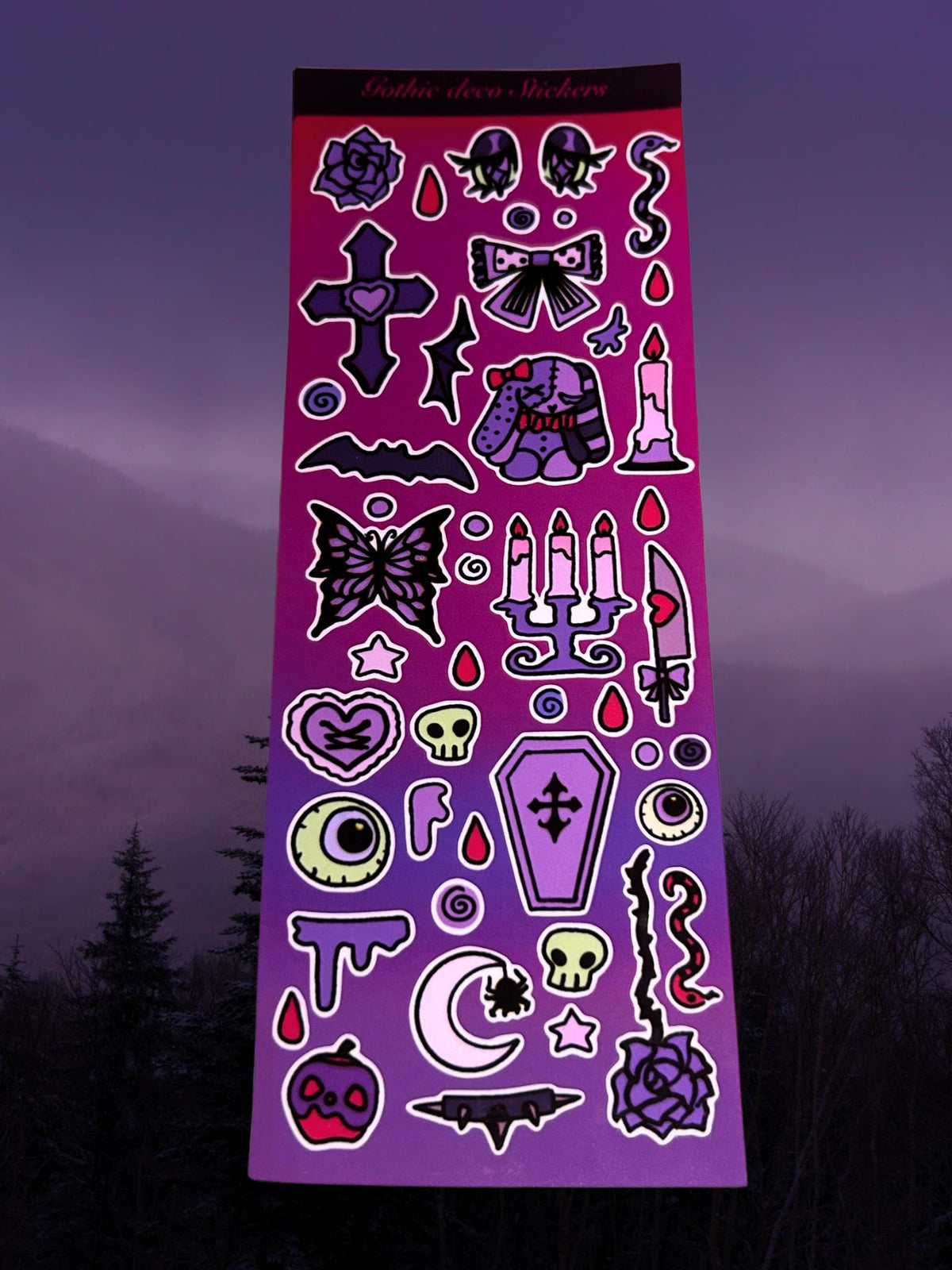 Spooky Gothic Decora Sticker sheet | Waterproof vinyl/ scratch resistant