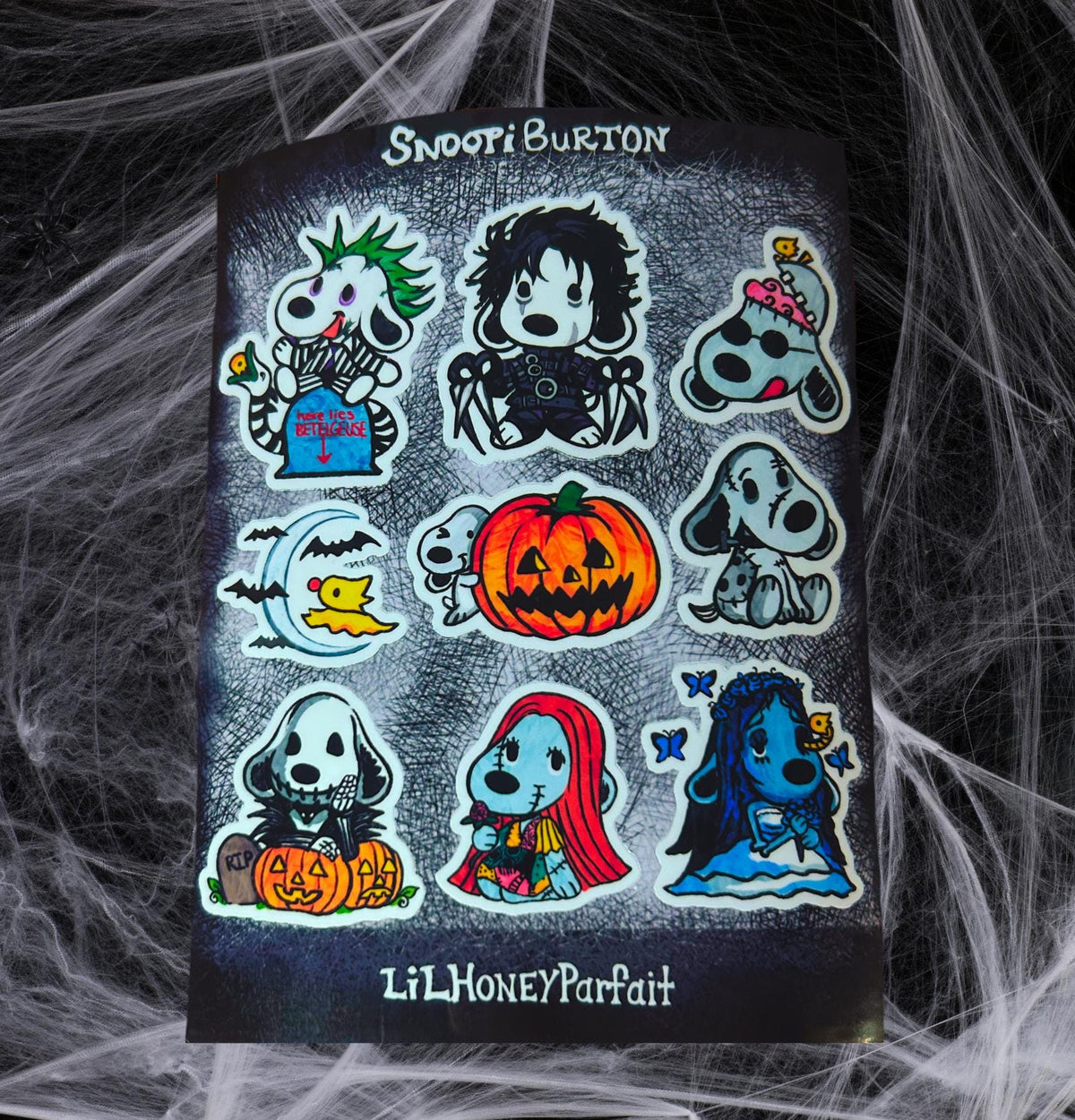 Snoopie Burton  Sticker Sheet: Glossy Vinyl Waterproof Decals