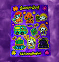 Snoopi Doo Sticker Sheet: Glossy Vinyl Waterproof Decals